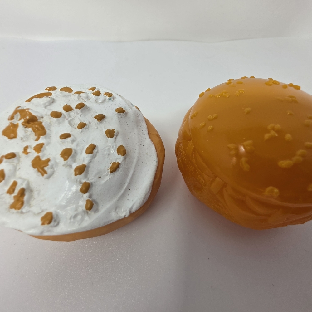 Mini Burger Donut Play Pretend Food Toys Lot of 2